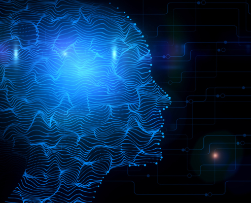 Cyberspace and robotics concept